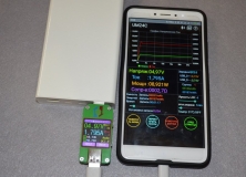 Электронный портативный цветной USB-тестер RD UM24C с bluetooth-модулем (напряжение, ток, мощность, емкость) USB2.0, QC3.0