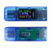 Электронный портативный USB тестер AT34 с полноцветным ЖК дисплеем (напряжение, ток, мощность, емкость, температура)