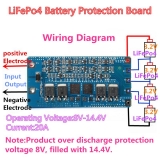 Контроллер заряда разряда BMS 4S 20A 8-14.4В для 4 LiFePo аккумуляторов