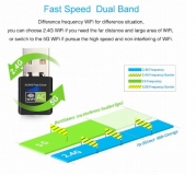 Мини WiFi Dual Band USB адаптер 600Mbps 802.11ac/n/g/b wifi Adapter 2.4 + 5 ГГц, чип RTL8811, встроенная флеш-память с драйвером