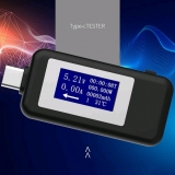 Электронный двухсторонний USB Type-C тестер с графическим дисплеем, поддержкой QC2.0 и QC3.0 (напряжение 4-30 В, ток 0-5.1 А, мощность, время, емкость, температура)