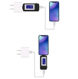Электронный двухсторонний USB Type-C тестер с графическим дисплеем, поддержкой QC2.0 и QC3.0 (напряжение 4-30 В, ток 0-5.1 А, мощность, время, емкость, температура)
