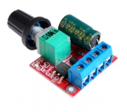 Электронный регулятор напряжения (диммер) PWM 4.5-35В DC 5А 90Вт для регулирования освещенности/скорости/температуры
