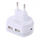 Светильник - ночник светодиодный с датчиком освещенности и двумя портами USB 1А, 110-220В