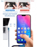 Кабель USB Lightning 8pin 1м угловой, ток 2А, повышенная прочность, отделка джинсовая ткань