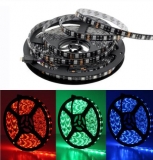 Гибкая светодиодная лента SMD 5050 60 светодиодов/метр, RGB, влагозащищенная, черная подложка