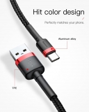 Кабель USB Type C - USB 2м, максимальный ток 2А, защита от изломов, Baseus
