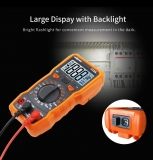 Мультиметр RICHMETERS RM113A с измерением HFE, напряжения, тока, сопротивления, NCV-сенсором, фонариком и магнитным креплением