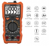 Мультиметр RICHMETERS RM113A с измерением HFE, напряжения, тока, сопротивления, NCV-сенсором, фонариком и магнитным креплением