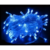 Новогодняя гирлянда светодиодная линейная LED-E140 (100 светодиодов 5мм прозрачный синий снег 8 режимов), длина 7,7 метра, прозрачный провод, 220В