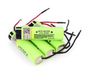 Аккумулятор NCR18650B (Panasonic) 3400mAh 3.7В 10.96Wh максимальный ток 5А с приваренными контактами, круглые провода