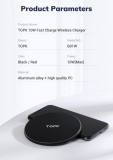 Беспроводное зарядное устройство TOPK Wireless Charger B01W  5W/7.5W/10W 5В-2А  9В-1.5А QC3.0