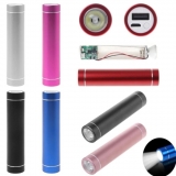 Зарядное устройство - Power Bank - брелок для смартфонов с фонариком. USB 5В 1А на аккумуляторе типа 18650, серебристый