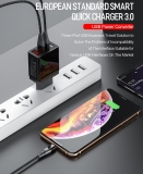 Адаптер питания - зарядное устройство AC 100-240В - 3 порта USB, 2 USB 5В 2А и порт USB QC3.0 5В 3А - 9В 2А - 12В 1.6А, с вольтметром и амперметром (для зарядки планшетов и смартфонов)