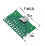 Переходник USB Type C - DIP 12pin шаг 2,54мм, размер 40*25мм