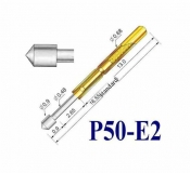 Пружинный контакт-зонд P50-E2, (16.55мм, диаметр 0.68мм / 0.90мм, давление пружины 75г)