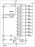 LM3915N-1, DIP18, Драйвер линейных светодиодных индикаторов