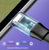 Кабель USB Type C - USB 1м, максимальный ток 2.4А, защита от изломов, CABLETIME
