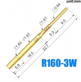 Гнездо (гильза) для пружинного контакт-зонда R160-3W, (32.7мм, сечение контакта 0.64мм, длина контакта 9мм)