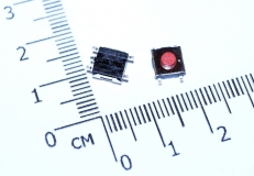 Кнопка тактовая SMD 6 * 6 * 3,1 мм IT-1157BHNP-160G-G (DTSMW-66N-V-T/R) (красная, с заземлением)