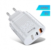 Адаптер питания - зарядное устройство AC 100-240В - DC 20 Вт USB QC3.0 + PD 5В 3А, 9В 2.23А, 12В 1.67А (для зарядки планшетов и смартфонов)