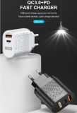 Адаптер питания - зарядное устройство AC 100-240В - DC 20 Вт USB QC3.0 + PD 5В 3А, 9В 2.23А, 12В 1.67А (для зарядки планшетов и смартфонов)