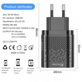 Адаптер питания - зарядное устройство AC 100-240В - DC 20 Вт USB QC3.0 + PD 5В 3А, 9В 2.23А, 12В 1.67А (для зарядки планшетов и смартфонов)