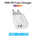 Адаптер питания - зарядное устройство AC 100-240В - DC 18 Вт USB QC3.0 + PD 5В 3А, 9В 2А, 12В 1.5А (для зарядки планшетов и смартфонов)
