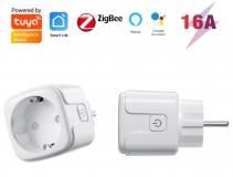Умная ZigBee розетка TUYA для приложения Smart Life, 16A, с функцией измерения потребляемой мощности, управление нагрузкой через интернет (Google Home, голосовое управление Alexa, Yandex Алиса)