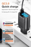 Адаптер питания - зарядное устройство AC 100-240В - 4 порта USB, 3 USB 5В 2А и порт USB QC3.0 5В 3А - 9В 2А - 12В 1.5А USLION (для зарядки планшетов и смартфонов)