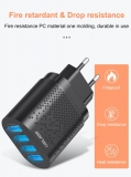 Адаптер питания - зарядное устройство AC 100-240В - 4 порта USB, 3 USB 5В 2А и порт USB QC3.0 5В 3А - 9В 2А - 12В 1.5А USLION (для зарядки планшетов и смартфонов)