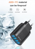 Адаптер питания - зарядное устройство AC 100-240В - 4 порта USB, 3 USB 5В 2А и порт USB QC3.0 5В 3А - 9В 2А - 12В 1.5А USLION (для зарядки планшетов и смартфонов)
