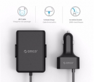 5-ти портовый автомобильный интеллектуальный USB-адаптер от прикуривателя 50Вт, 5В 9.6А, QC3.0 9В - 12В