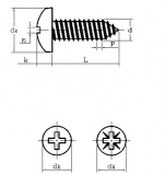 Саморез М2x14 мм с полукруглой головкой, черный (упаковка 5 шт)