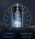 Мощный адаптивный двойной USB-адаптер от прикуривателя Baseus Quick Charge QC4.0 QC3.0, 5В 4.5А, 9В 3А, 12В 2.5А, 30Вт, USB + PD