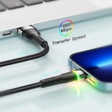 Кабель USB Lightning 8pin - USB 1м, максимальный ток 2.4А, защите от изломов, ESSAGER, для Apple iPhone Ipad