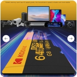 Карта памяти KODAK MicroSDHC 128Гб, Class 10 UHS-1 U3 V30 A1 memory card + SD адаптер, скорость 100Мб/с, влагозащищенная