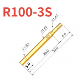 Гнездо (гильза) для пружинного контакт-зонда R100-3S, (30.0мм, диаметр хвостовика 1.67мм, глубина 25мм)