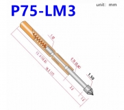 Пружинный контакт-зонд P75-LM3, (16.55мм, диаметр 1.02мм/1.5мм, давление пружины 100г)