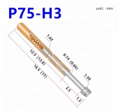 Пружинный контакт-зонд P75-H3, (16.50мм, диаметр 1.02мм/1.5мм, давление пружины 100г)