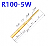 Гнездо (гильза) для пружинного контакт-зонда R100-5W, (38.3мм, диаметр хвостовика 1.67мм, до бортика 10мм)
