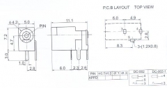 Разъем питания DC-002 3.5мм - 1.1 мм