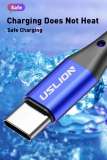 Кабель USB Type C - USB 0.5м, максимальный ток 3А, с защитой от изломов, USLION