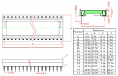 IC-16 DIP16, панель 16 контактов узкая