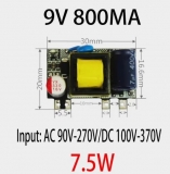 Источник питания, выход DC 9V 800mA, вход AC 220V, защита от перегрева, защита от перегрузок и КЗ