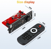Встраиваемый микро медиацентр Bluetooth 5.0, FM радио, MP3, WMA, FLAC, SD card USB, громкая связь, караоке, пульт ДУ, встроенный усилитель 2*80Вт (160Вт)