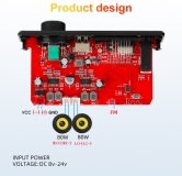 Встраиваемый микро медиацентр Bluetooth 5.0, FM радио, MP3, WMA, FLAC, SD card USB, громкая связь, караоке, пульт ДУ, встроенный усилитель 2*80Вт (160Вт)