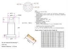 Пружинный контакт Pogo Pin Connector GC20-06020 (2*6) 1A (длина 6мм,диаметр контакта 0.9мм)