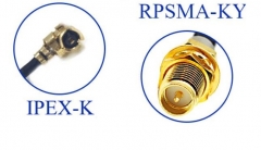 SMA(папа)-IPEX кабельная сборка, 8см, U.FL (2мм/0.5мм), RPSMA-KY в IPEX-K