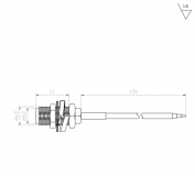 SMA(папа)-IPEX кабельная сборка, 8см, U.FL (2мм/0.5мм), RPSMA-KY в IPEX-K